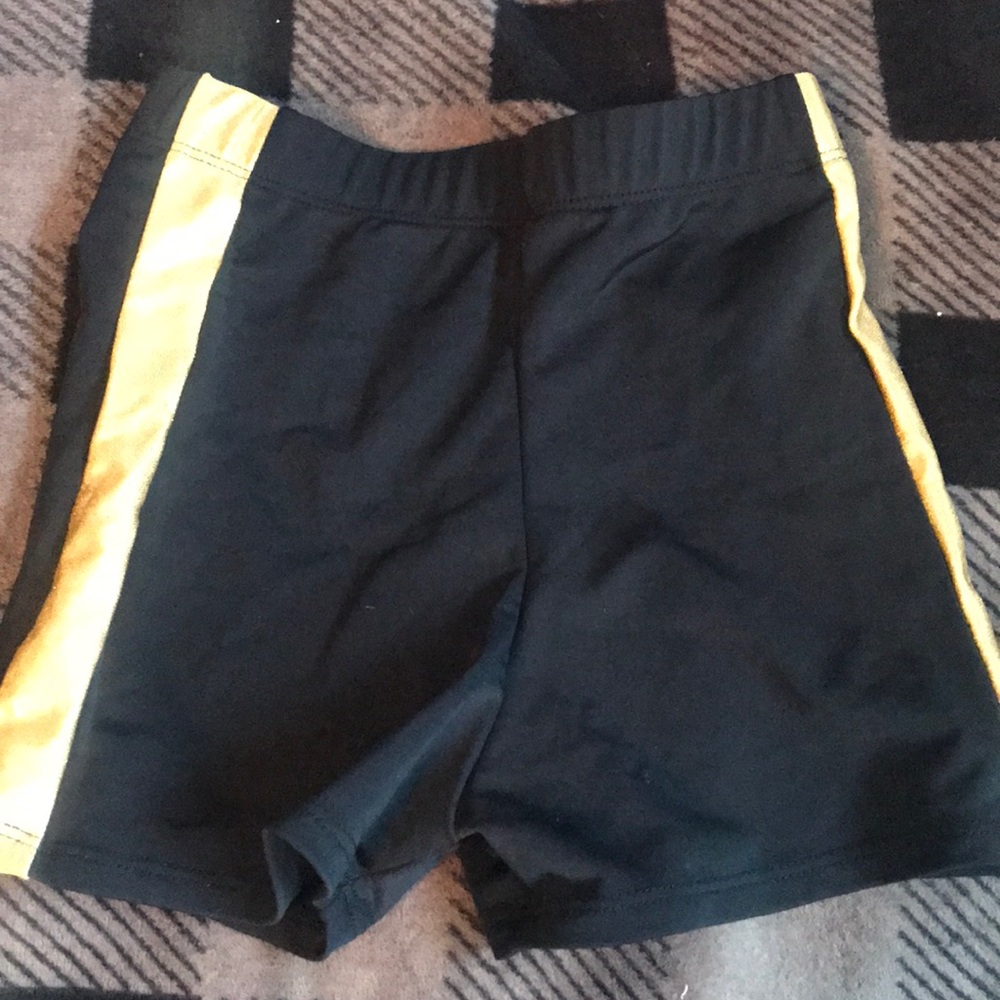 PURPLE PIXIES GOLD DANCE WEAR SPANDEX SHORTS KIDS